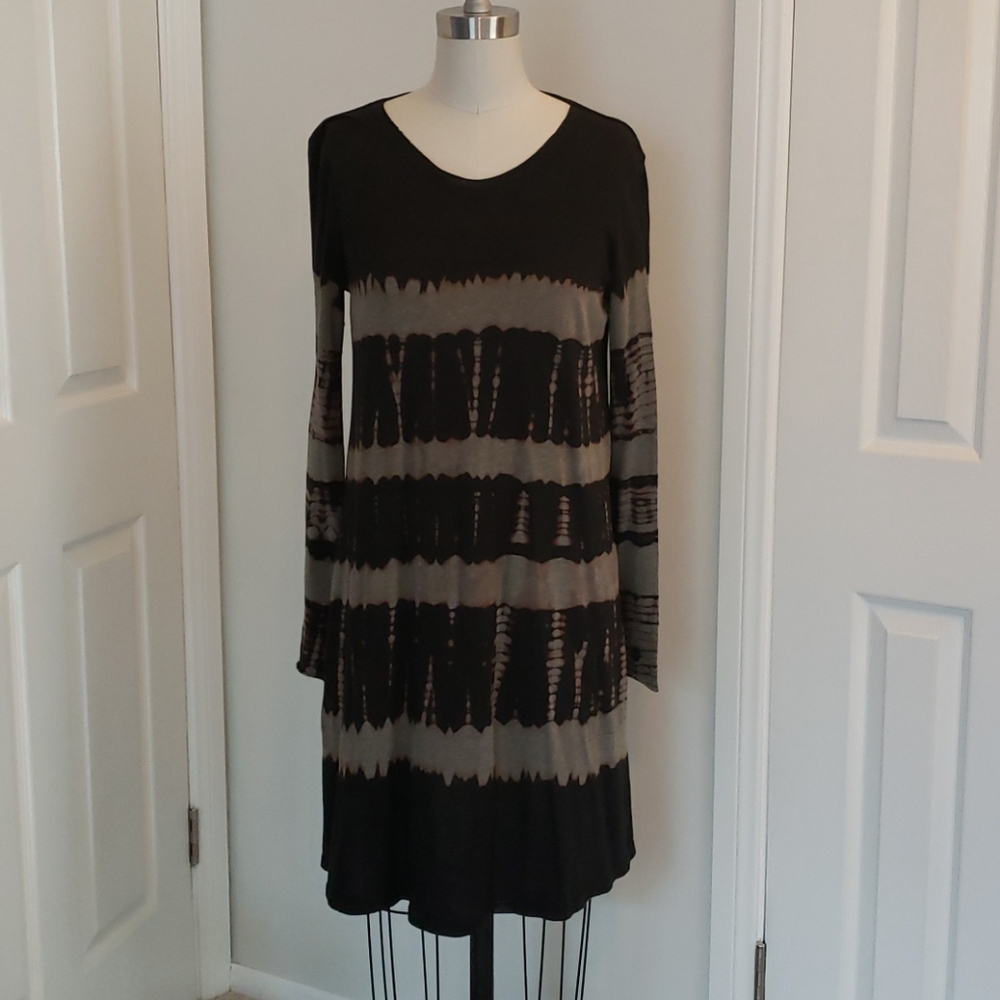 Raquel Allegra Tie Dye Long Sleeve A-line Dress